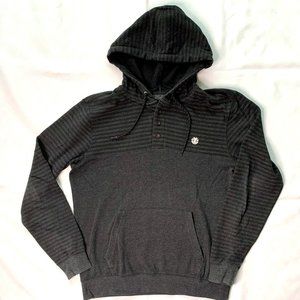 Vintage Element Pullover Skateboard Hoodie Kangaroo Pockets Grey Size M